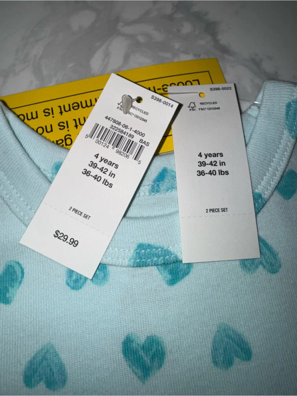 GAP Girls Heart Pajama Sets Hearts PJs Bundle Size 4